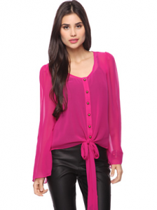 Forever 21 Sheer Knotted Blouse