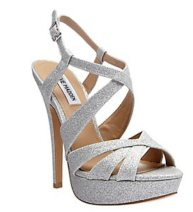 Steve Madden Uptown Silver Glitter Sandal - Big Blonde Hair : Big ...