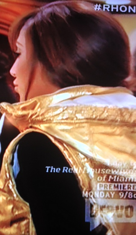 Melissa Gorga S Gold Puffer Vest Big Blonde Hair