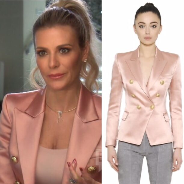 Dorit Kemsley S Pink Satin Blazer Big Blonde Hair