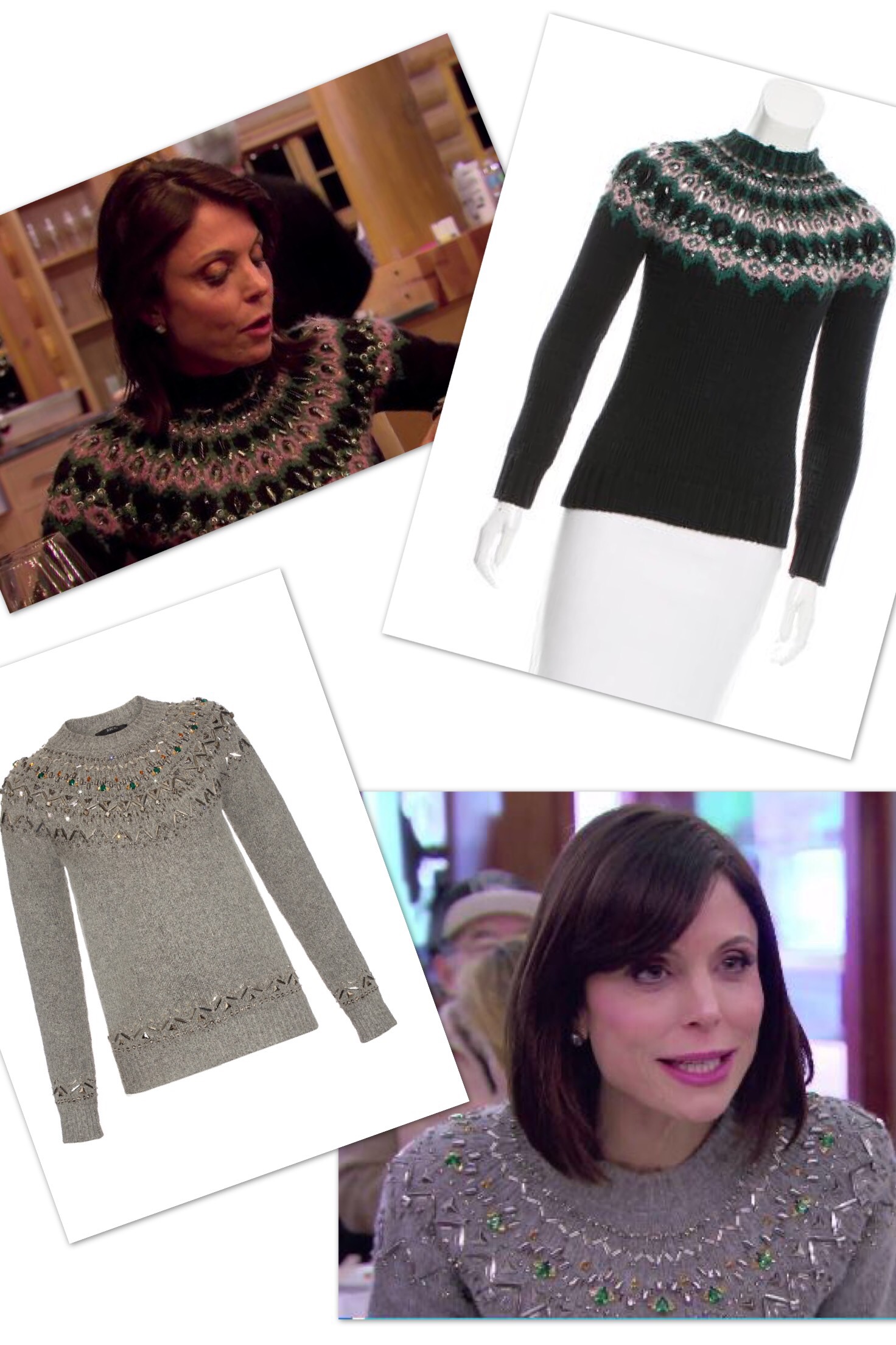 Bethenny Frankel S Blue Embellished Sweater Big Blonde Hair