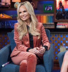 Kristin Chenoweth S Velvet Suit On Wwhl Big Blonde Hair