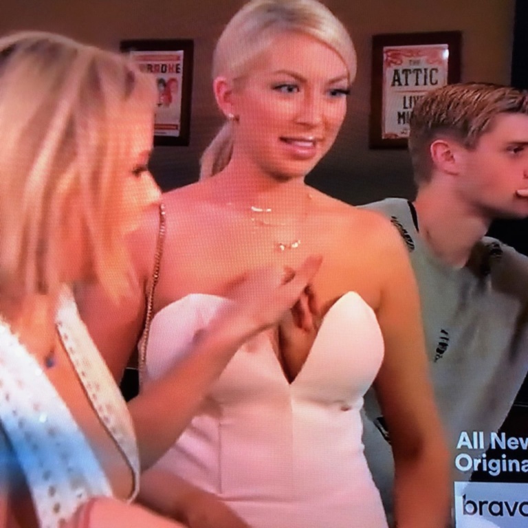 Stassi Schroeder S Pink Jumpsuit Big Blonde Hair