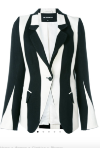 Kyle Richards Black And White Striped Blazer Big Blonde Hair