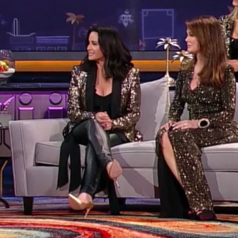 Kyle Richards Sequin Blazer On Wwhl La Big Blonde Hair