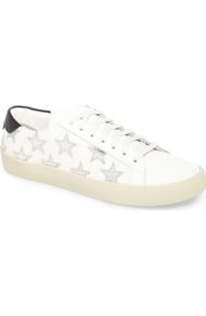 Tinsley Mortimer S White Sneakers With Silver Stars Big Blonde Hair