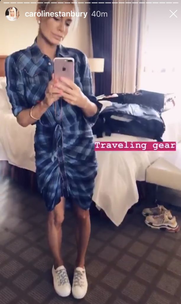 Caroline Stanbury S Plaid Dress On Instagram Big Blonde Hair