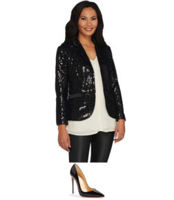 Dorit Kemsley S Black Sequin Blazer Big Blonde Hair