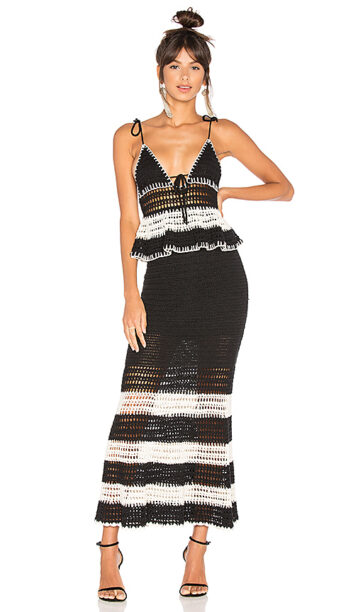 Kelly Dodd S Black And White Crochet Maxi Dress Big Blonde Hair