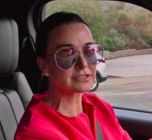 Kyle Richards Pink And Purple Aviator Sunglasses Big Blonde Hair