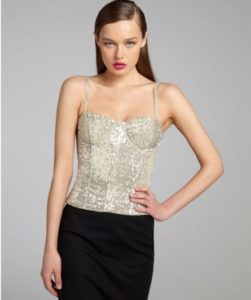 Melissa Gorga S Silver Sequin Corset Top Big Blonde Hair