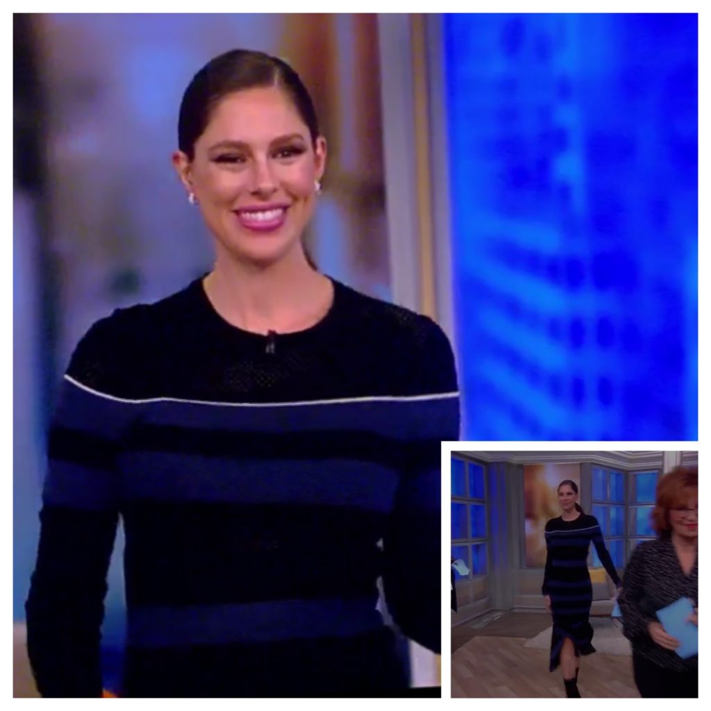 Abby Huntsman S Long Sleeve Asymmetrical Striped Dress Big Blonde Hair