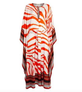 Dorit Kemsley S Red Zebra Print Caftan Dress Big Blonde Hair