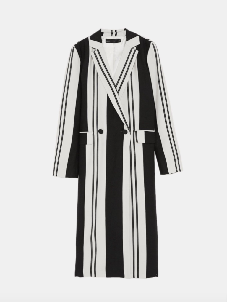 Kyle Richards Long Striped Jacket Big Blonde Hair