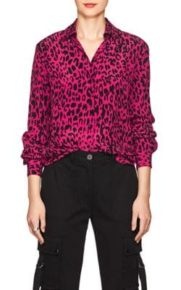 Kyle Richards Pink Leopard Print Blouse Big Blonde Hair