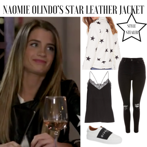 Naomie Olindos Star Leather Jacket Big Blonde Hair