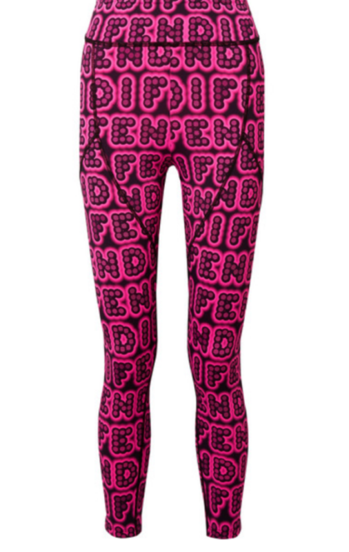 Erika Jayne Girardi S Neon Pink Logo Leggings Big Blonde Hair