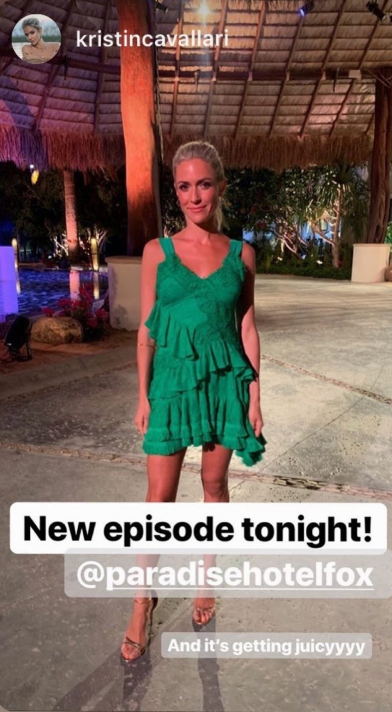 Tinsley Mortimer S Green Lace Dress Big Blonde Hair