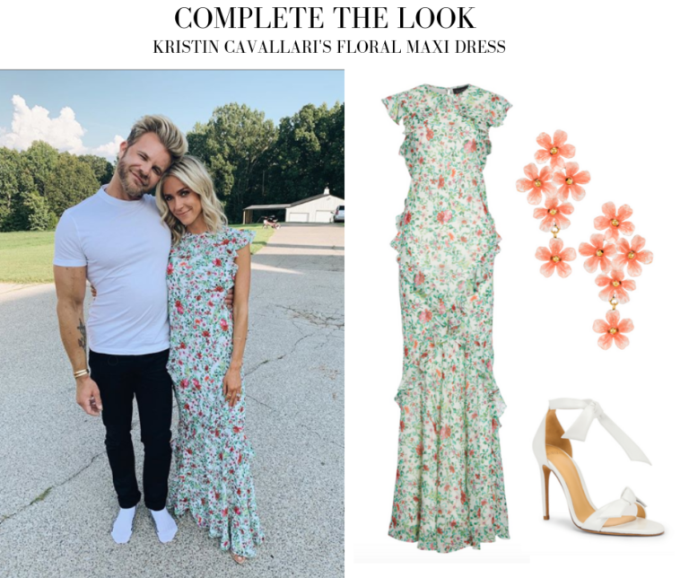 Kristin Cavallari S Blue Floral Maxi Dress Big Blonde Hair