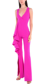 Margaret Josephs Pink Ruffle Jumpsuit Big Blonde Hair