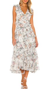 Dandra Simmons White Floral Ruffle Dress Big Blonde Hair