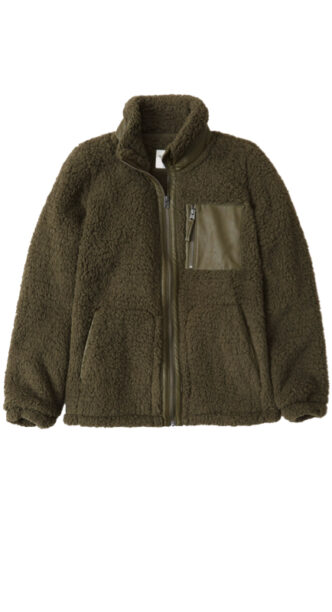 Amanda Batulas Olive Green Sherpa Jacket Big Blonde Hair