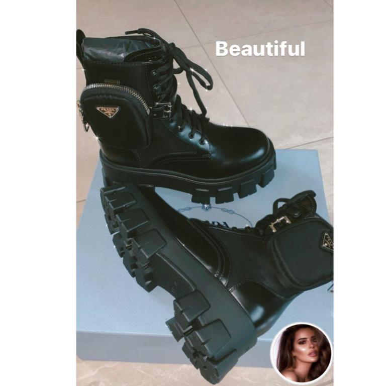 Kyle Richards Black Pouch Combat Boots Big Blonde Hair