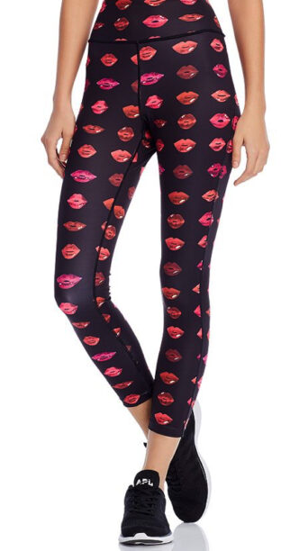 Kary Brittinghams Lip Print Leggings Big Blonde Hair