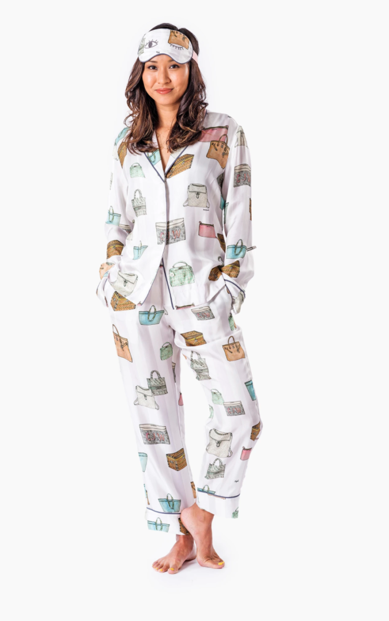 Kyle Richards Purse Print Pajamas Big Blonde Hair