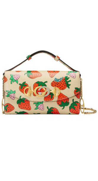 Tinsley Mortimers Strawberry Print Purse Big Blonde Hair