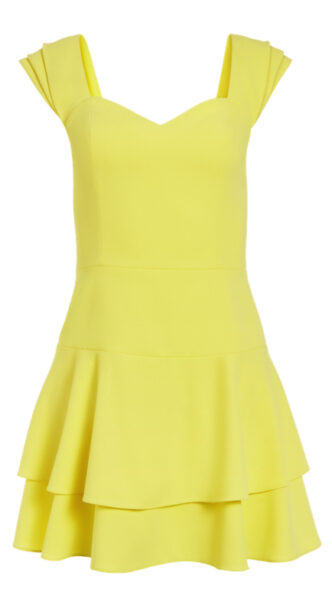 Braunwyn Windham Burkes Yellow Ruffle Dress Big Blonde Hair