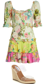 Ramona Singers Floral Ruffle Dress Big Blonde Hair