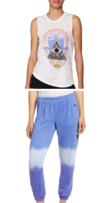 Stephanie Hollmans Hamsa Tank And Tie Dye Sweatpants Big Blonde Hair