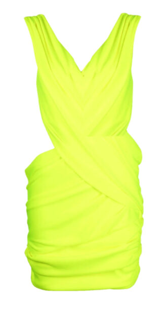 Lisa Hochsteins Neon Yellow Cutout Dress Big Blonde Hair