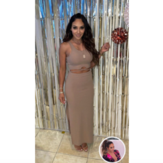 Melissa Gorga S Nude Cut Out Dress Big Blonde Hair