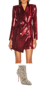 Lisa Barlows Red Sequin Blazer Dress Big Blonde Hair