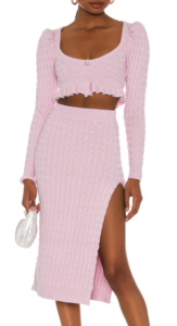 Madison Lecroys Pink Knit Ruffle Set Big Blonde Hair