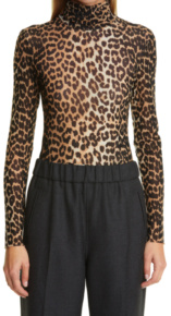 Paige Desorbos Leopard Mesh Confessional Turtleneck Big Blonde Hair