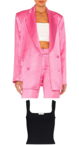 Kyle Richards Pink Satin Blazer Big Blonde Hair