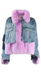 Lisa Barlows Lilac Fur Denim Jacket Big Blonde Hair