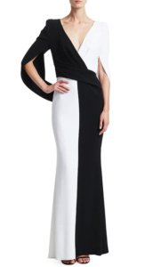 Kyle Richards Black And White Cape Gown Big Blonde Hair