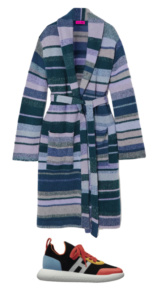 Kyle Richards Blue Striped Cardigan Big Blonde Hair