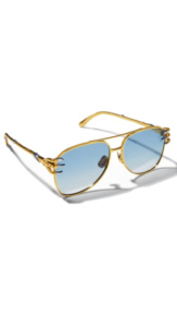 Kyle Richards Gold Claw Arm Aviator Sunglasses Big Blonde Hair