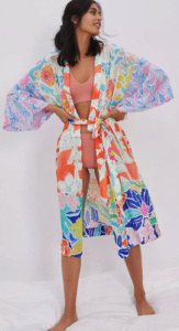 Naomie Olindos Mixed Floral Print Robe Big Blonde Hair