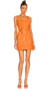 Lisa Barlows Orange Leather Confessional Dress Big Blonde Hair