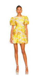 Crystal Kung Minkoff S Yellow Floral Babydoll Dress Big Blonde Hair