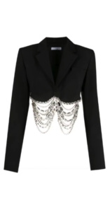 Lisa Barlows Black Crystal Trim Cropped Blazer Big Blonde Hair