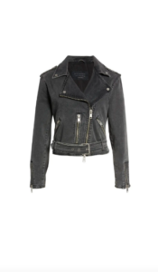 Gina Kirschenheiter S Black Denim Moto Jacket Big Blonde Hair