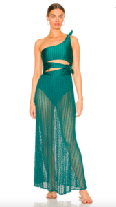 Kyle Richards Teal One Shoulder Beach Dress Big Blonde Hair