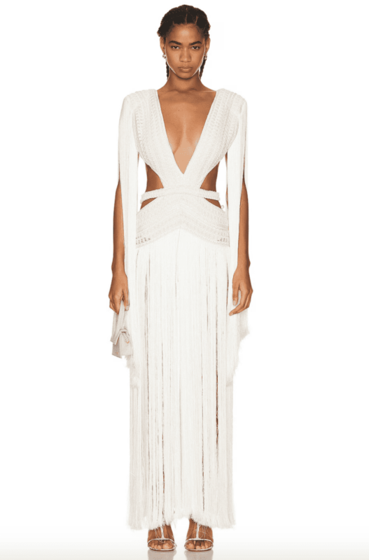 Kyle Richards White Fringe Dress